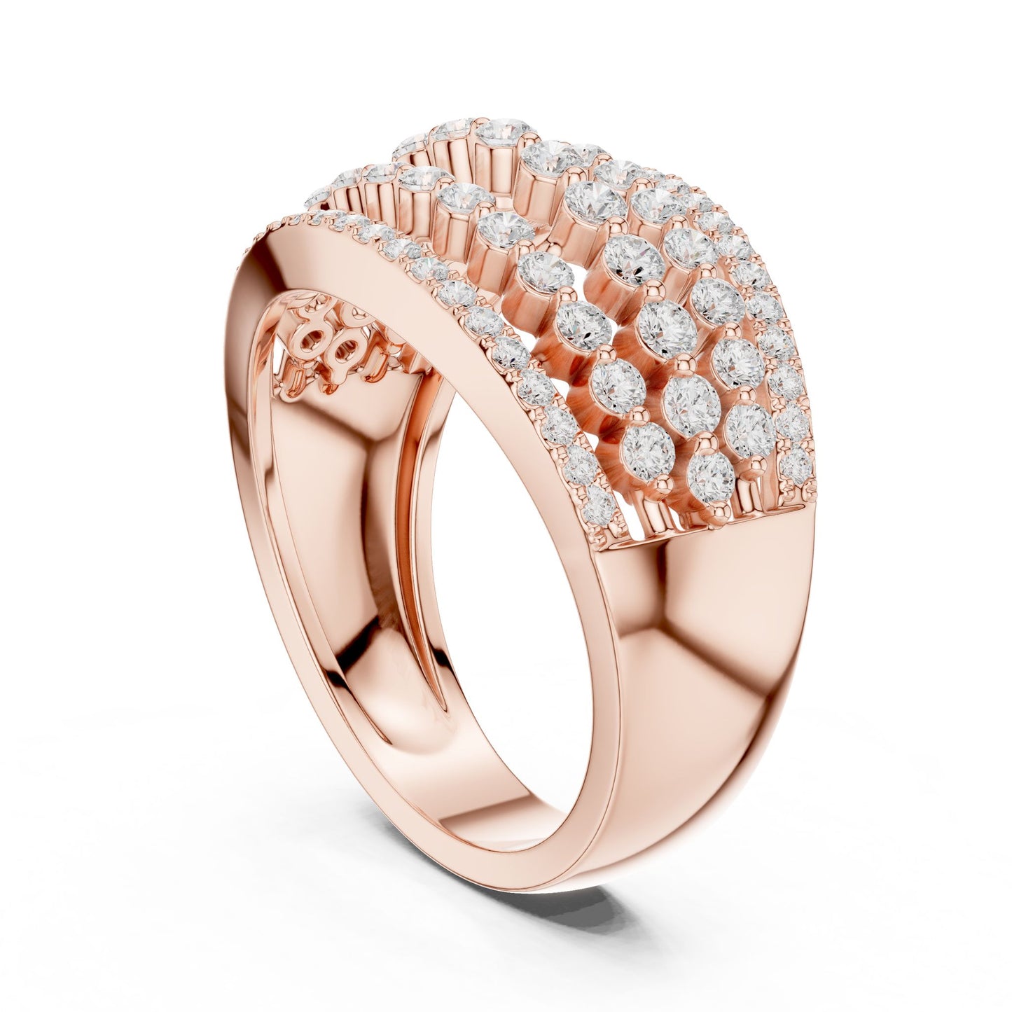 Round Lab Grown Diamond Pave Engagement Ring