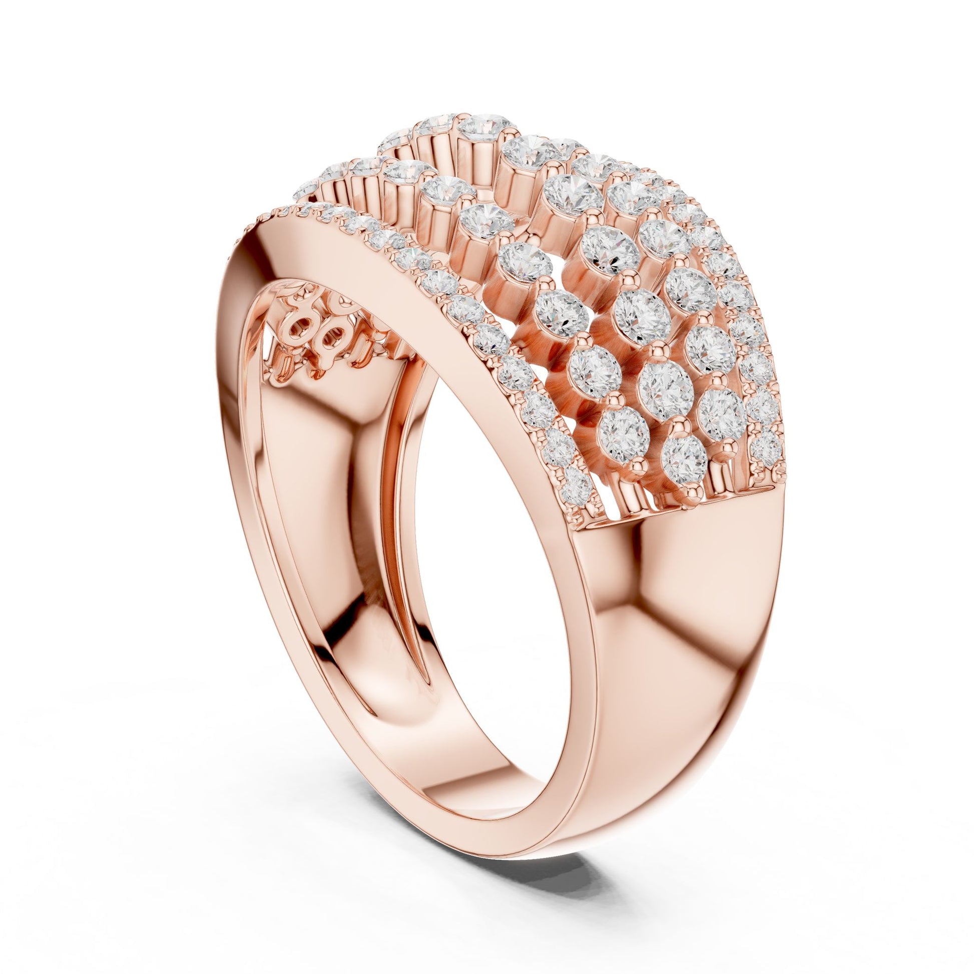 Round Lab Grown Diamond Pave Engagement Ring
