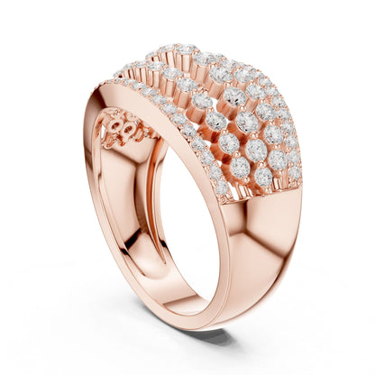 Round Lab Grown Diamond Pave Engagement Ring