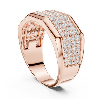 Men's Round Lab Grown Diamond Pave Ring