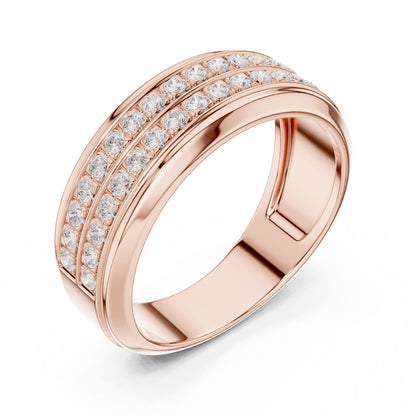 Men's Round Lab Grown Diamond Pave Ring