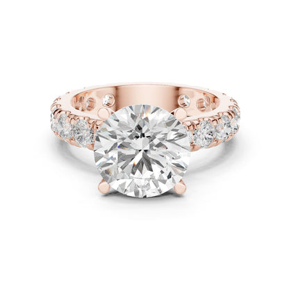 Round Lab Grown Diamond Pave Engagement Ring