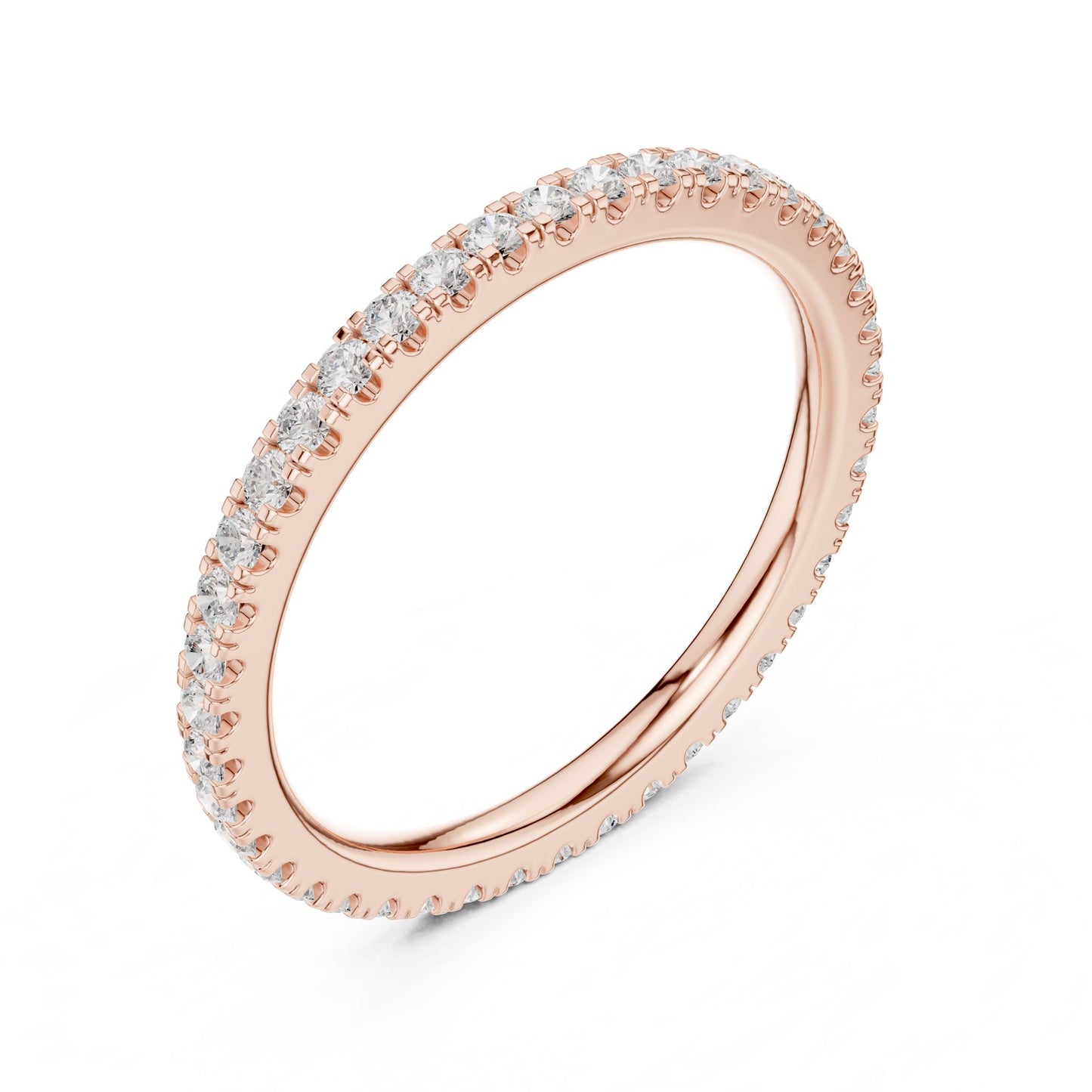 Round Lab Grown Diamond Pave Engagement Ring