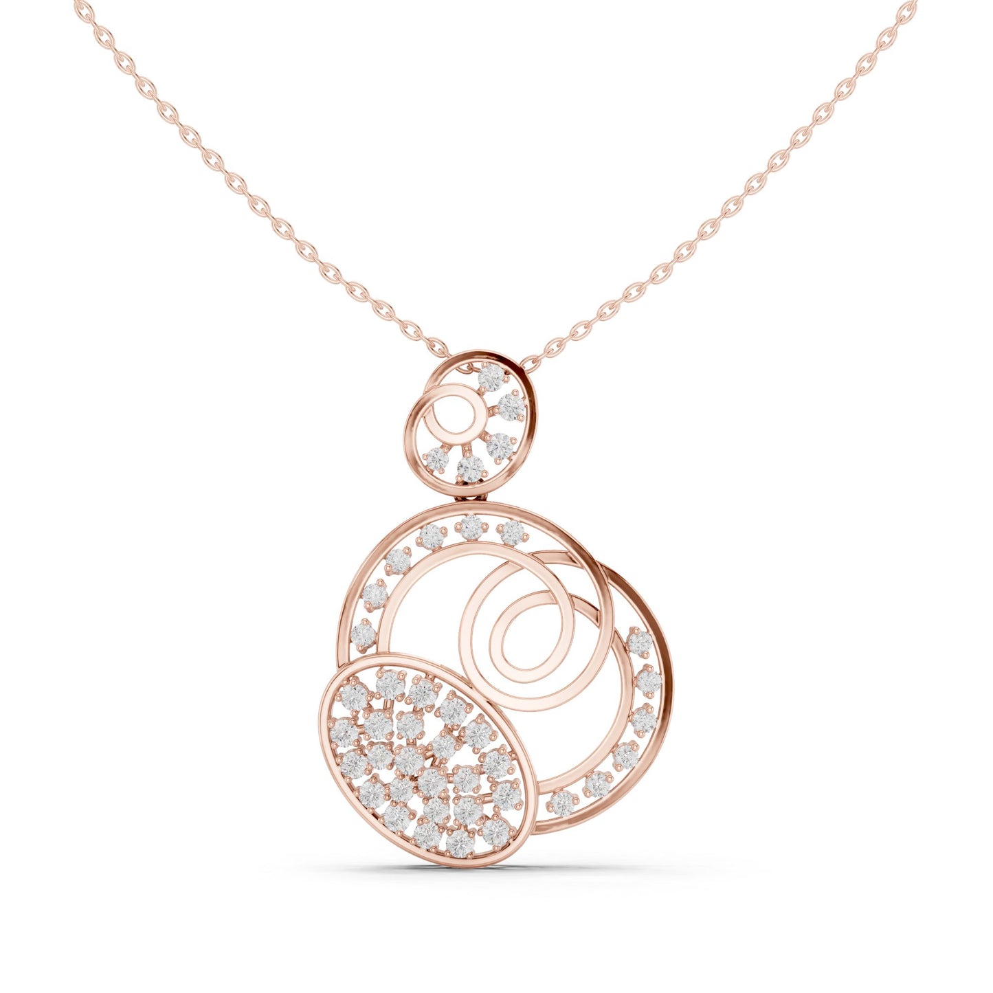 Round Lab Grown Diamond Pave Pendant