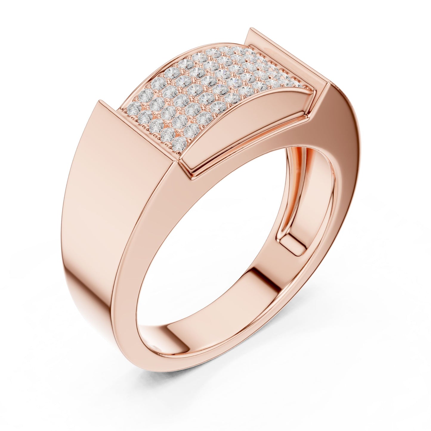 Men's Round Lab Grown Diamond Pave Ring