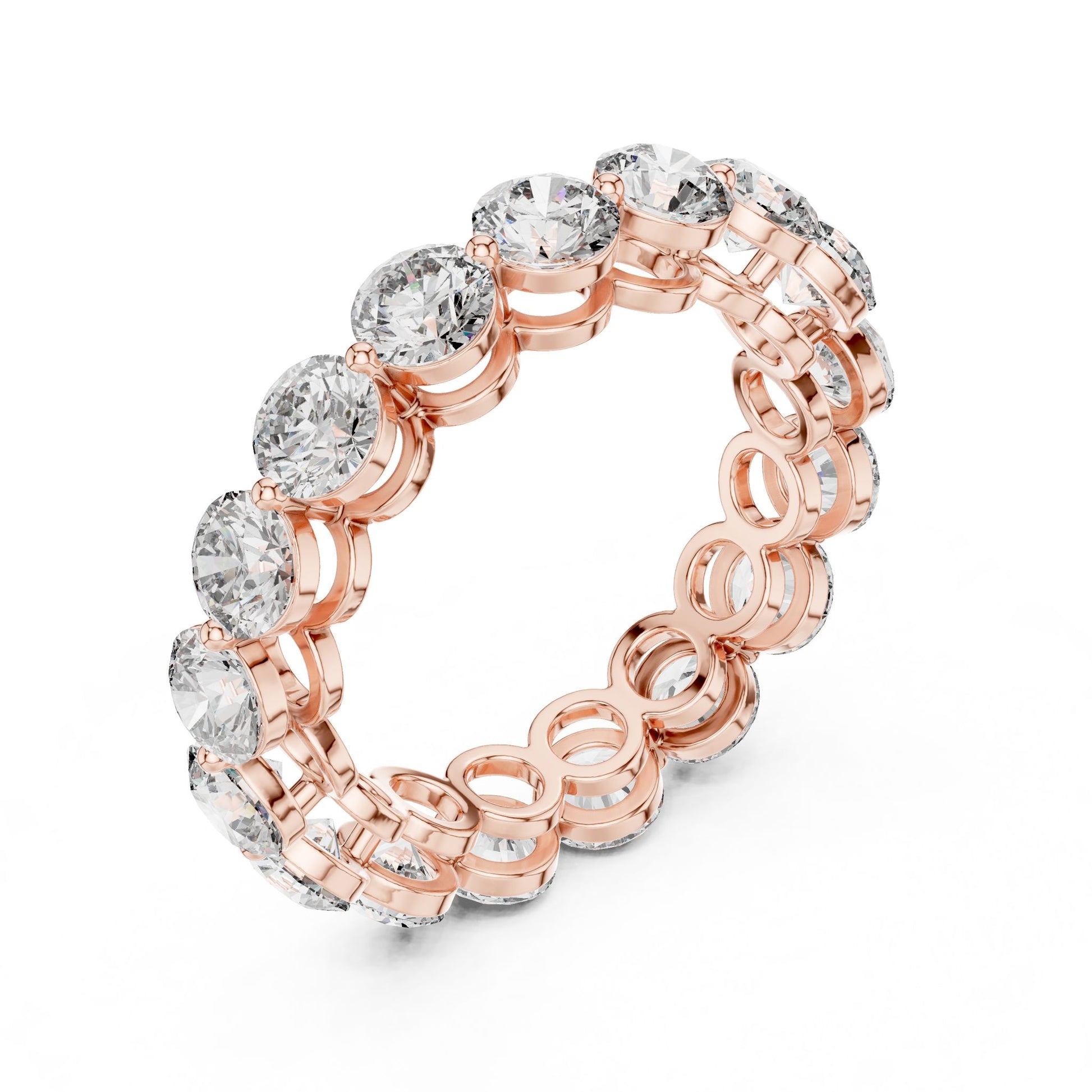 Round Lab Grown Diamond Pave Engagement Ring