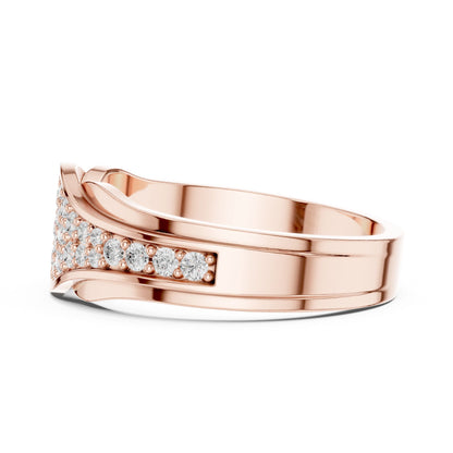 Round Lab Grown Diamond Pave Engagement Ring