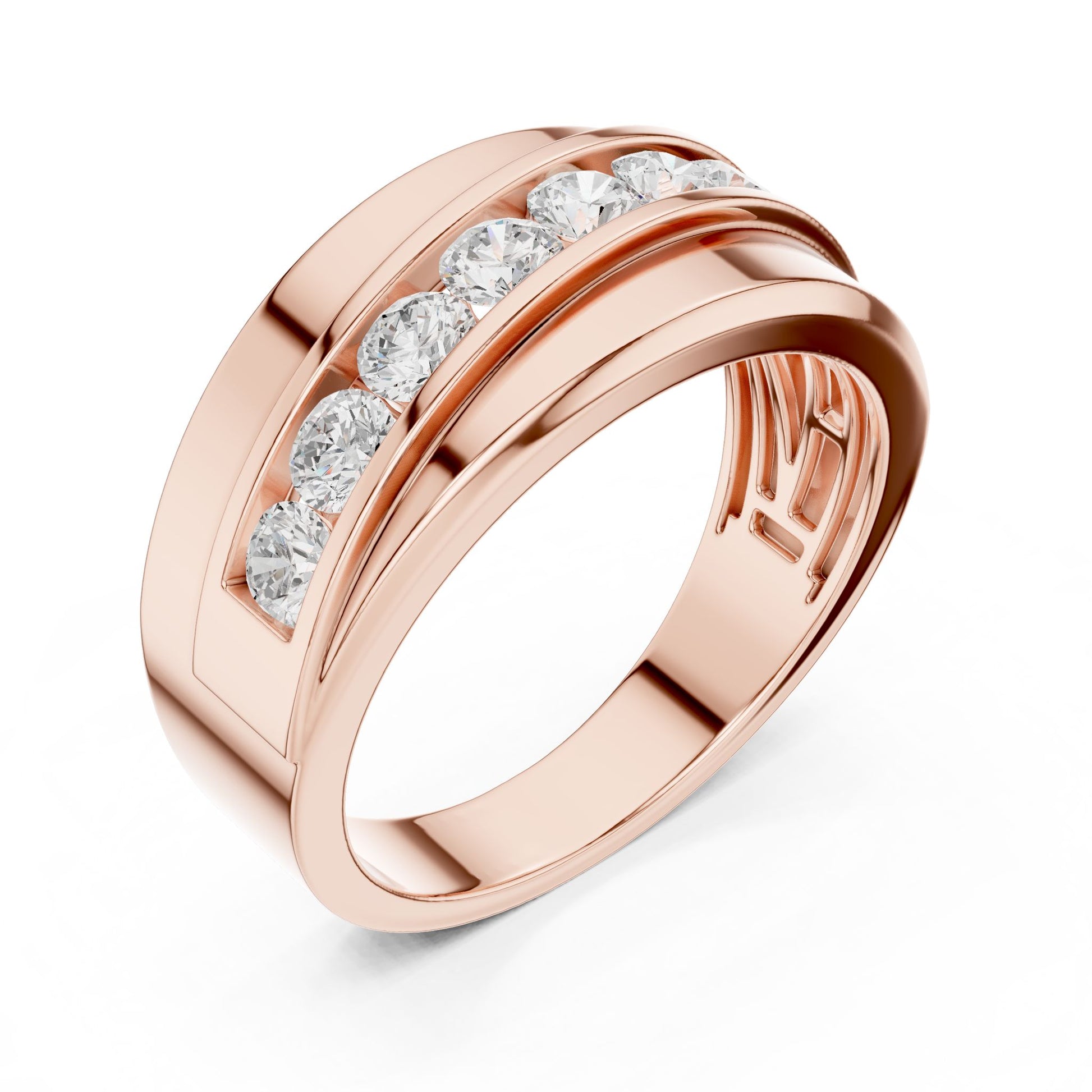 Men's Round Lab Grown Diamond Pave Ring