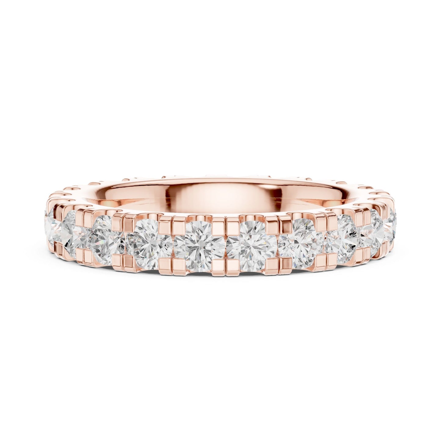 Round Lab Grown Diamond Pave Engagement Ring