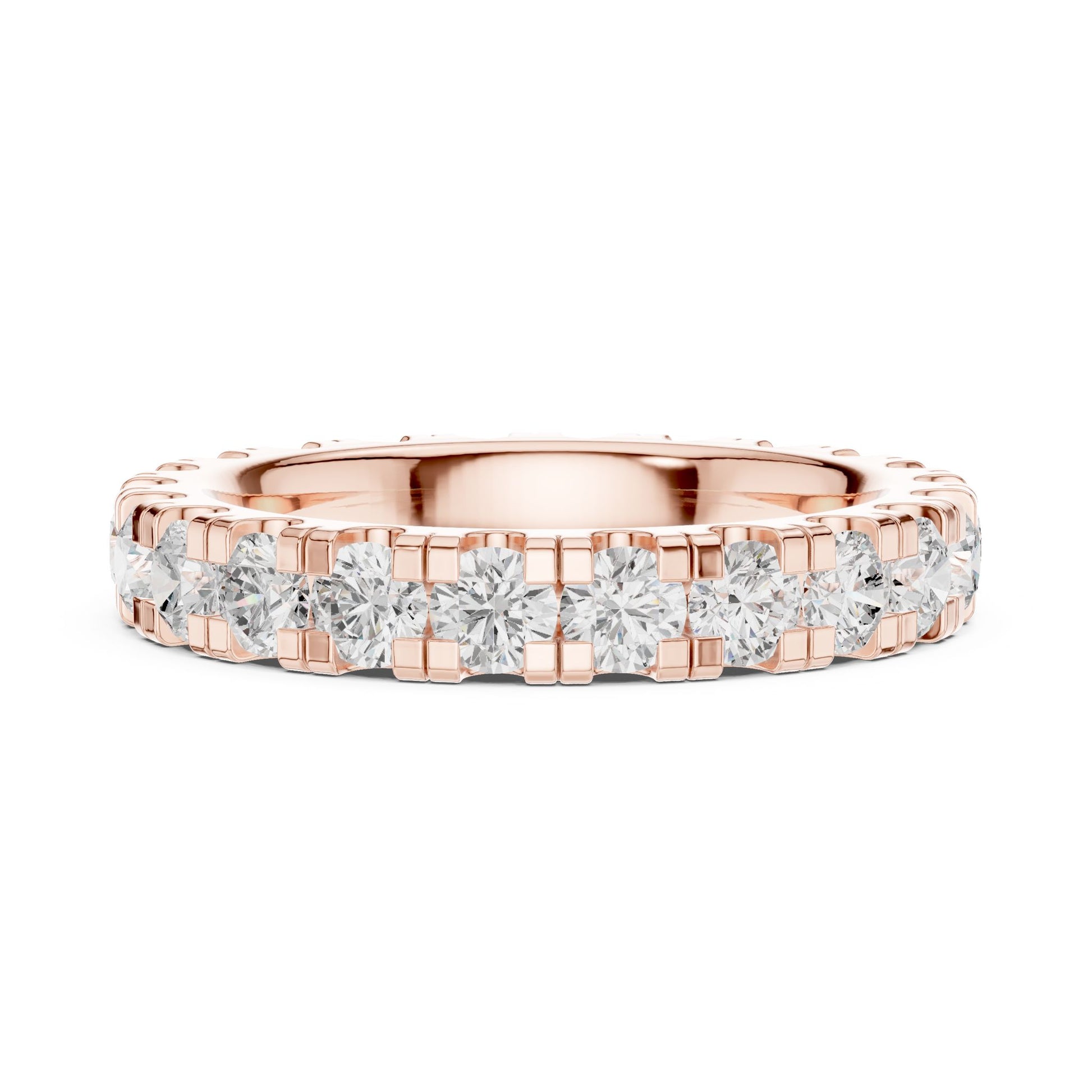 Round Lab Grown Diamond Pave Engagement Ring