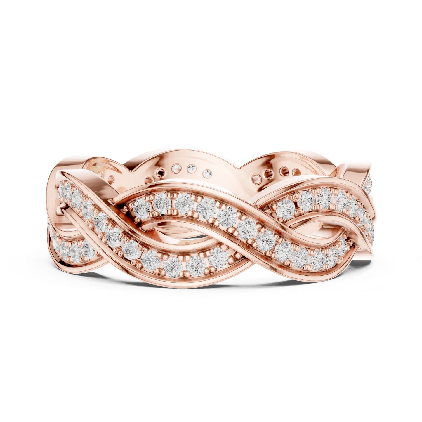 Round Lab Grown Diamond Pave Engagement Ring