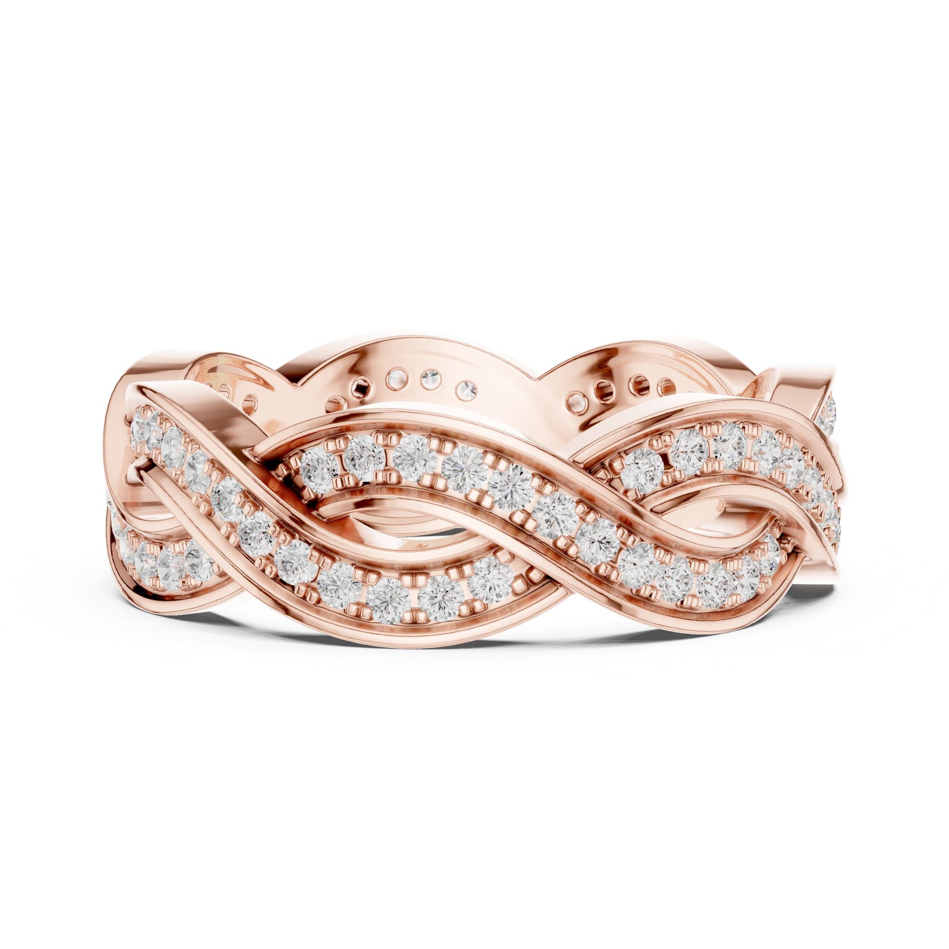 Round Lab Grown Diamond Pave Engagement Ring