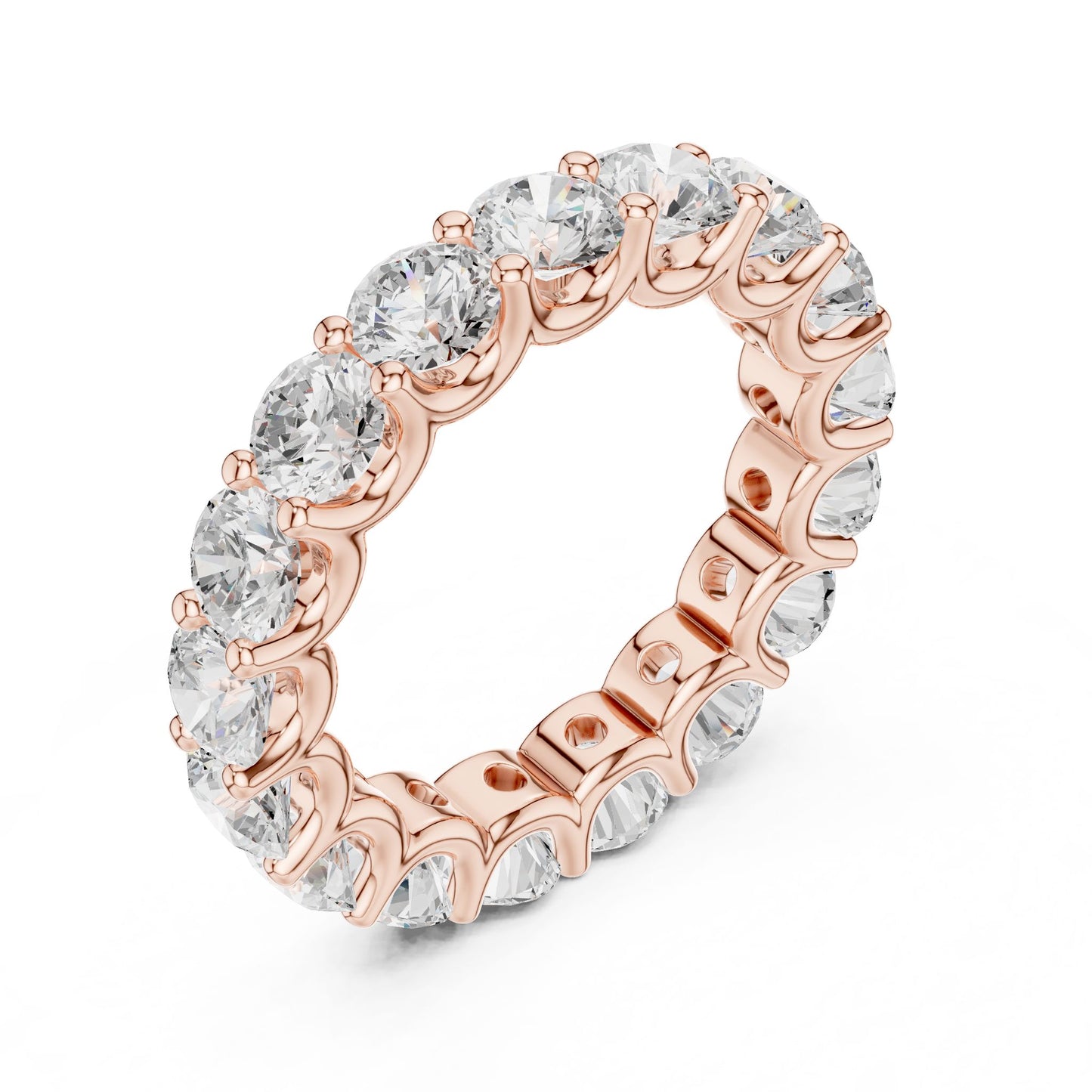 Round Lab Grown Diamond Pave Engagement Ring
