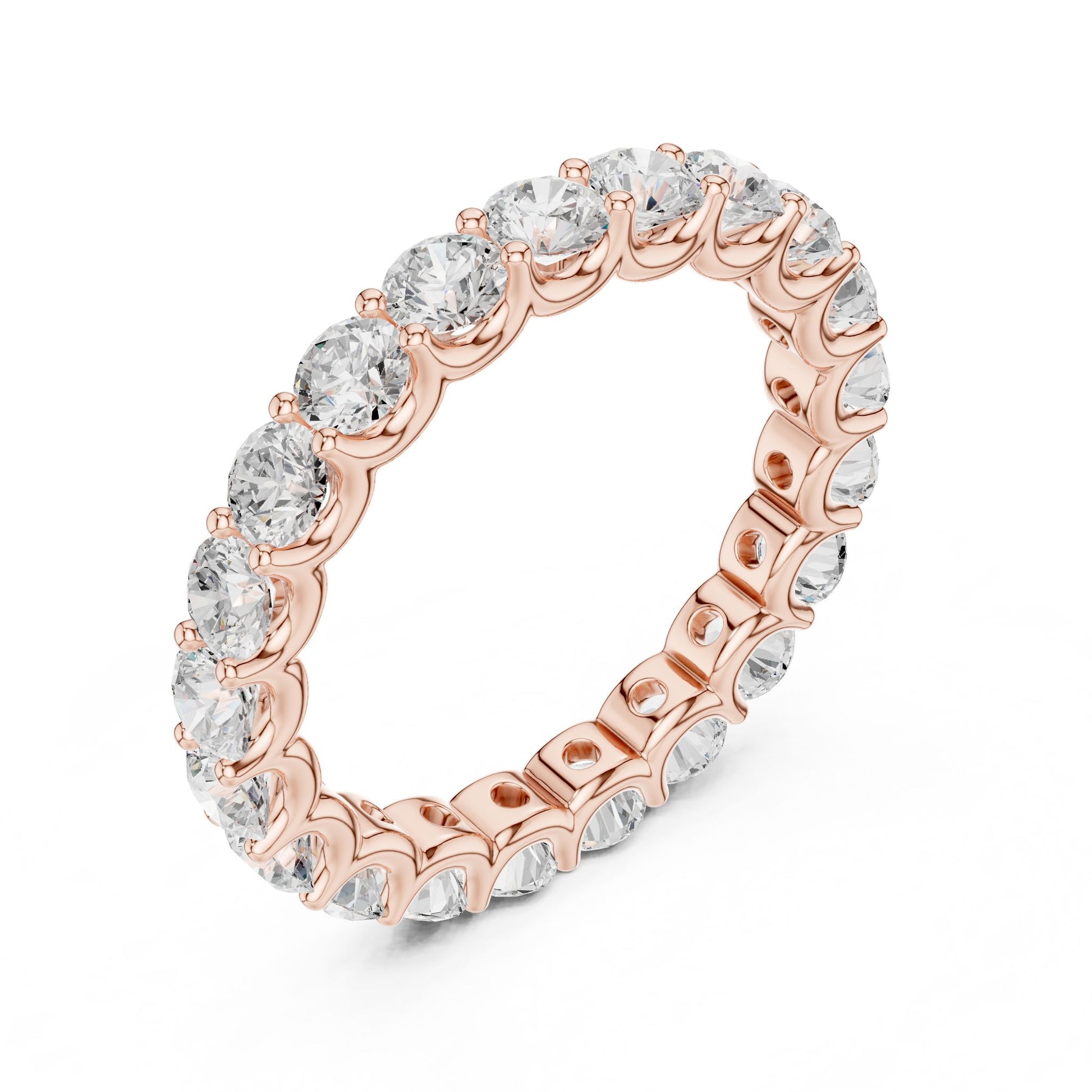 Round Lab Grown Diamond Pave Engagement Ring