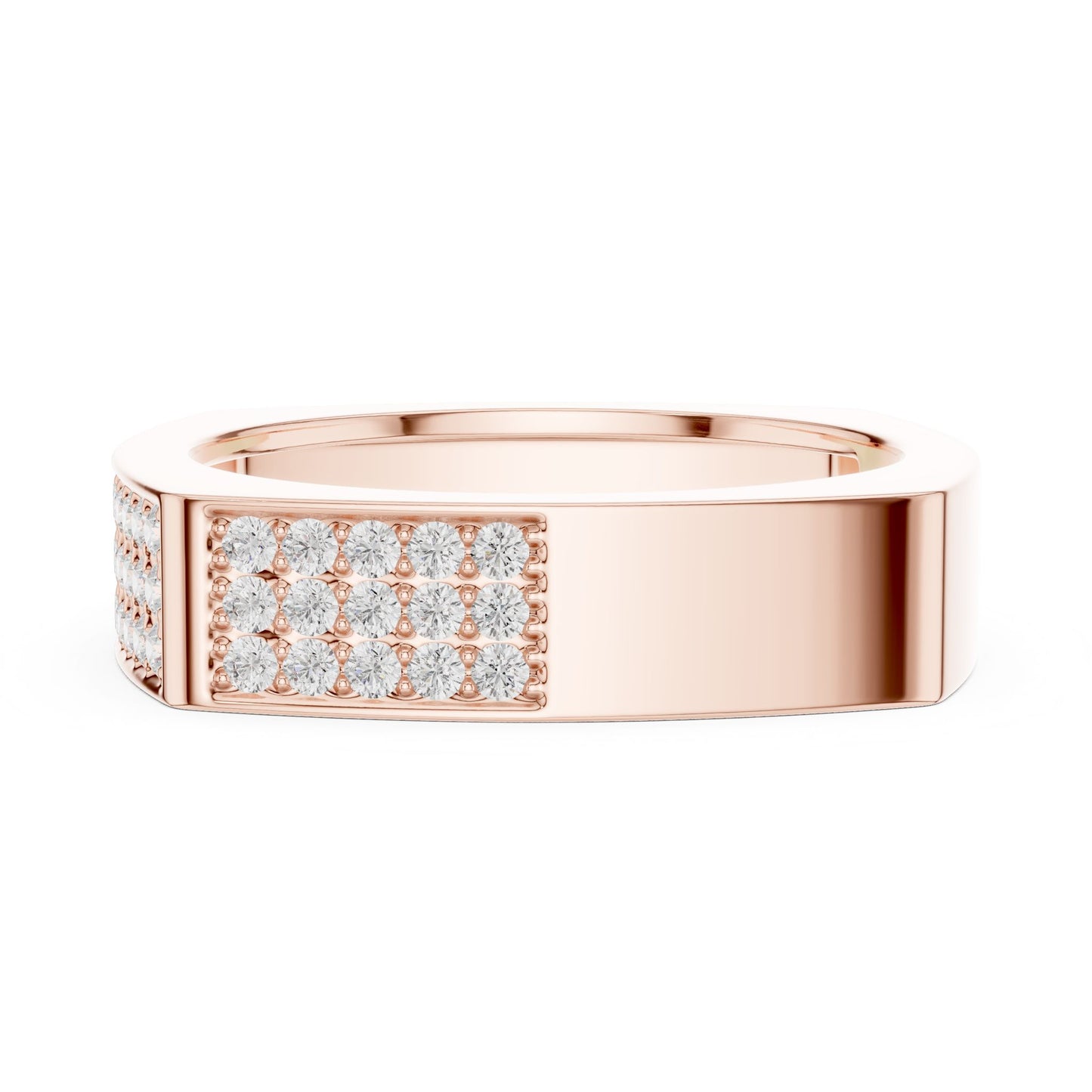 Men's Round Lab Grown Diamond Pave Ring