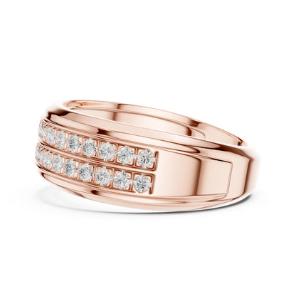 Men's Round Lab Grown Diamond Pave Ring