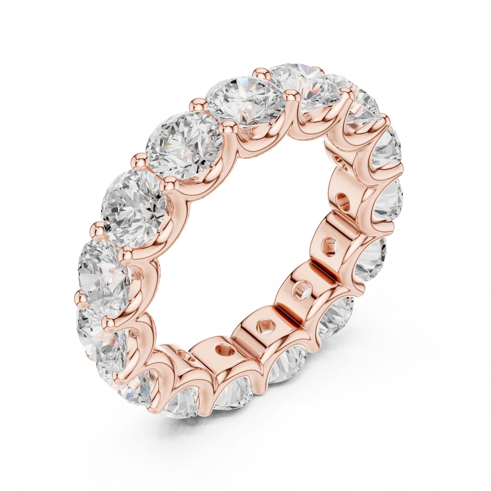 Round Lab Grown Diamond Pave Engagement Ring