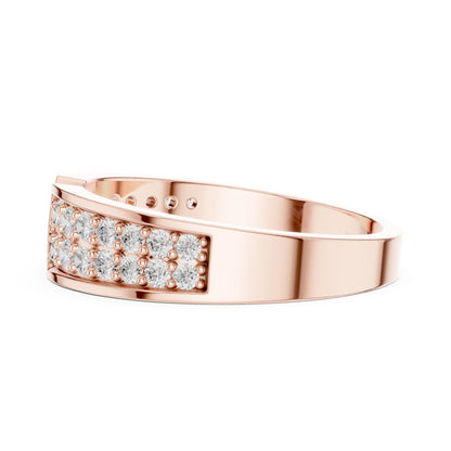 Round Lab Grown Diamond Pave Engagement Ring