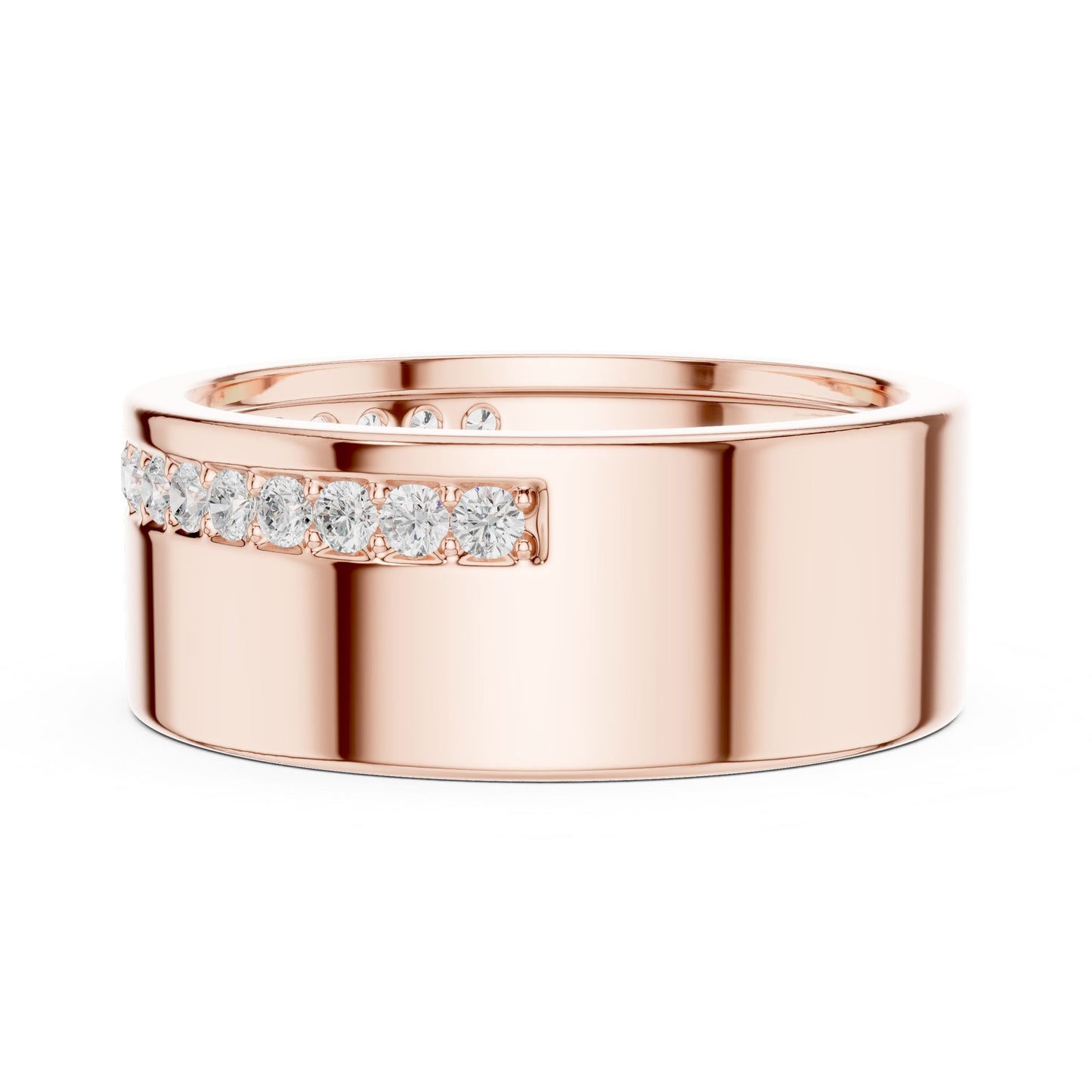 Men's Round Lab Grown Diamond Pave Ring