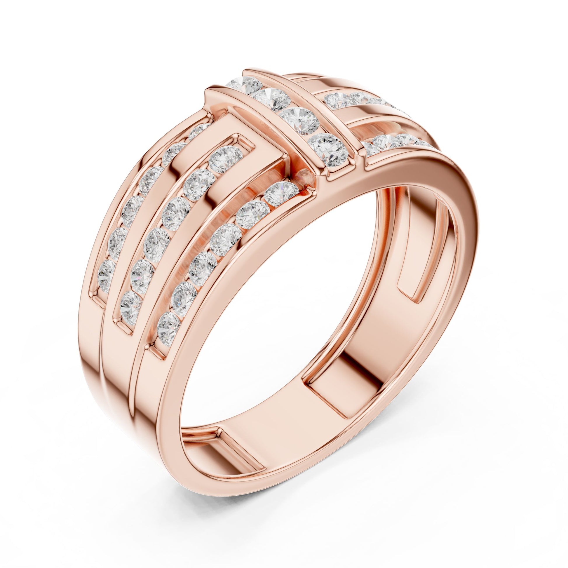 Men's Round Lab Grown Diamond Pave Ring
