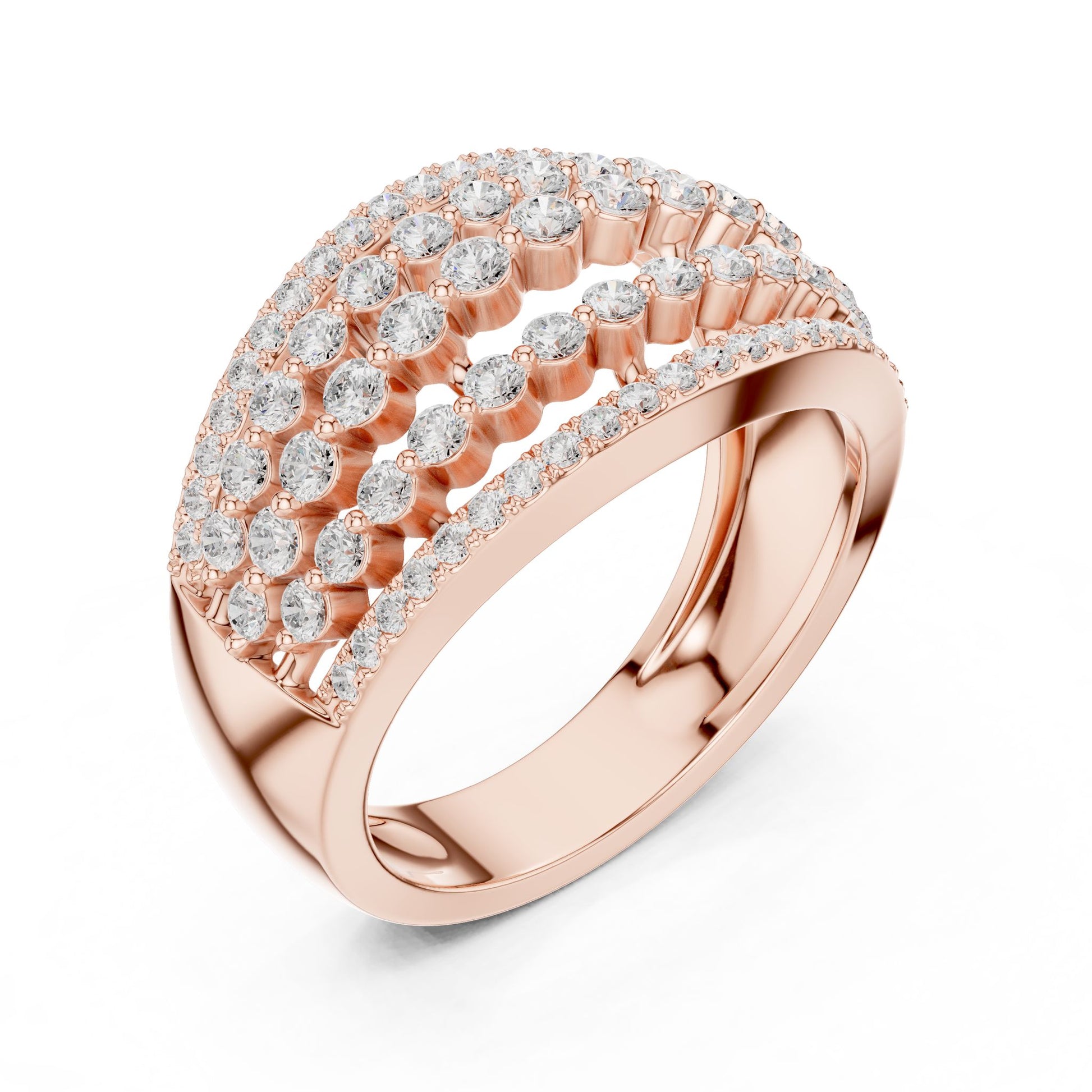 Round Lab Grown Diamond Pave Engagement Ring