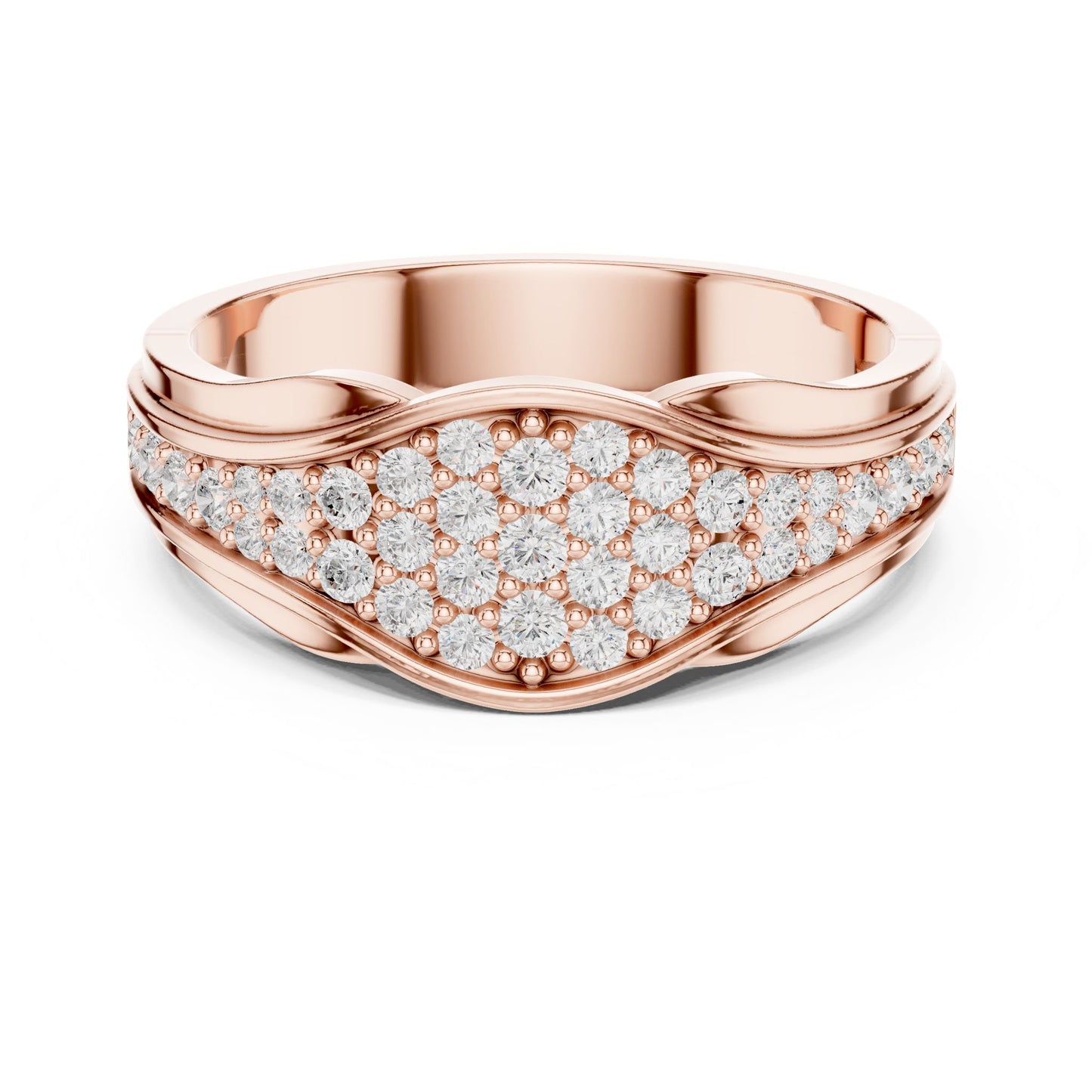 Round Lab Grown Diamond Pave Engagement Ring