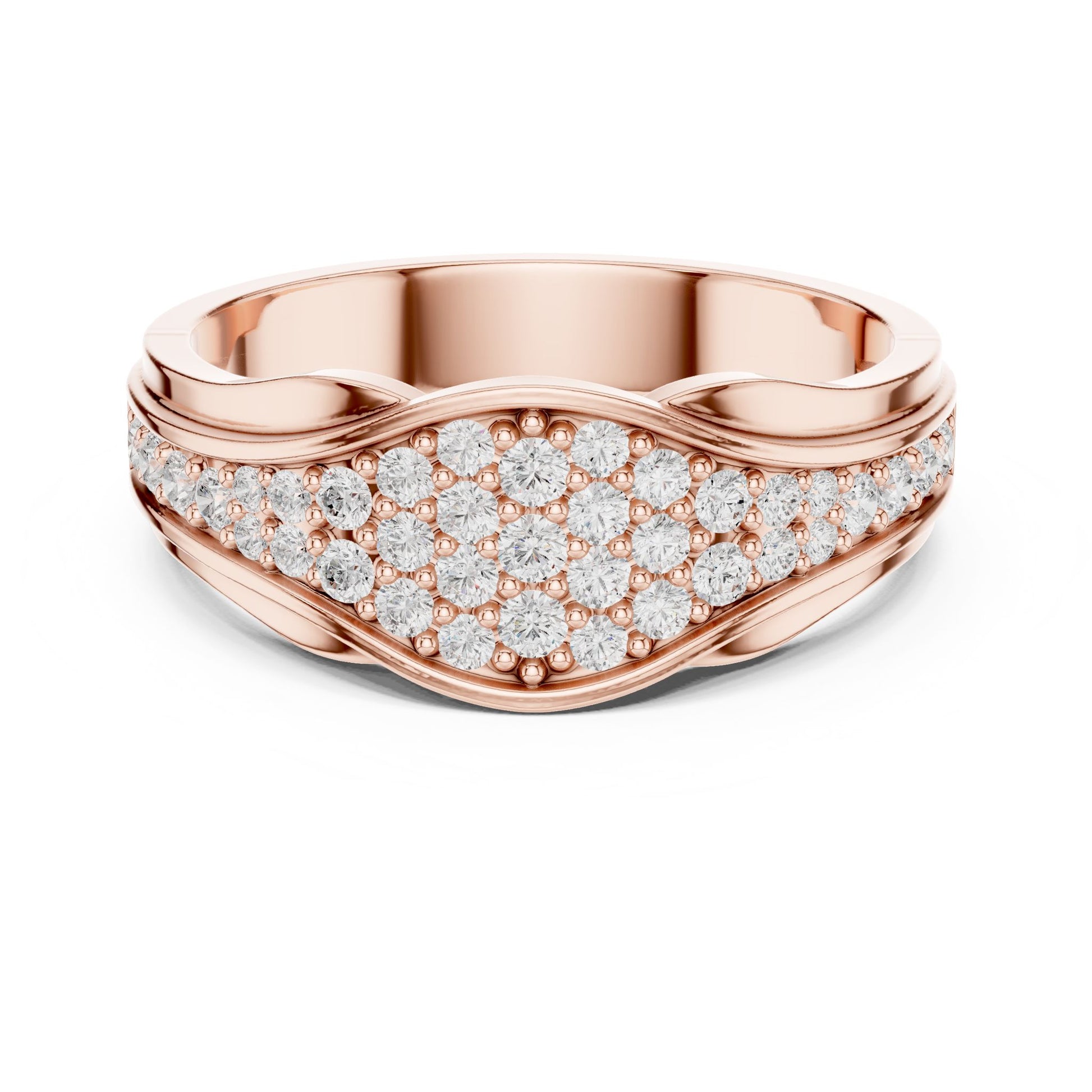 Round Lab Grown Diamond Pave Engagement Ring