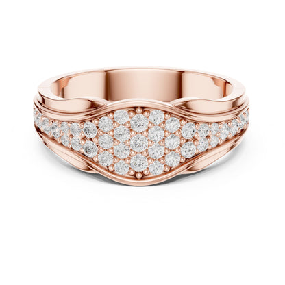 Round Lab Grown Diamond Pave Engagement Ring
