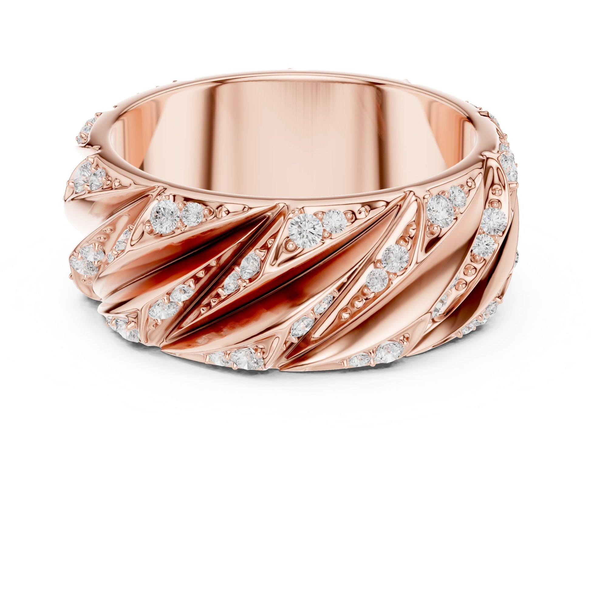 Men's Round Lab Grown Diamond Pave Ring