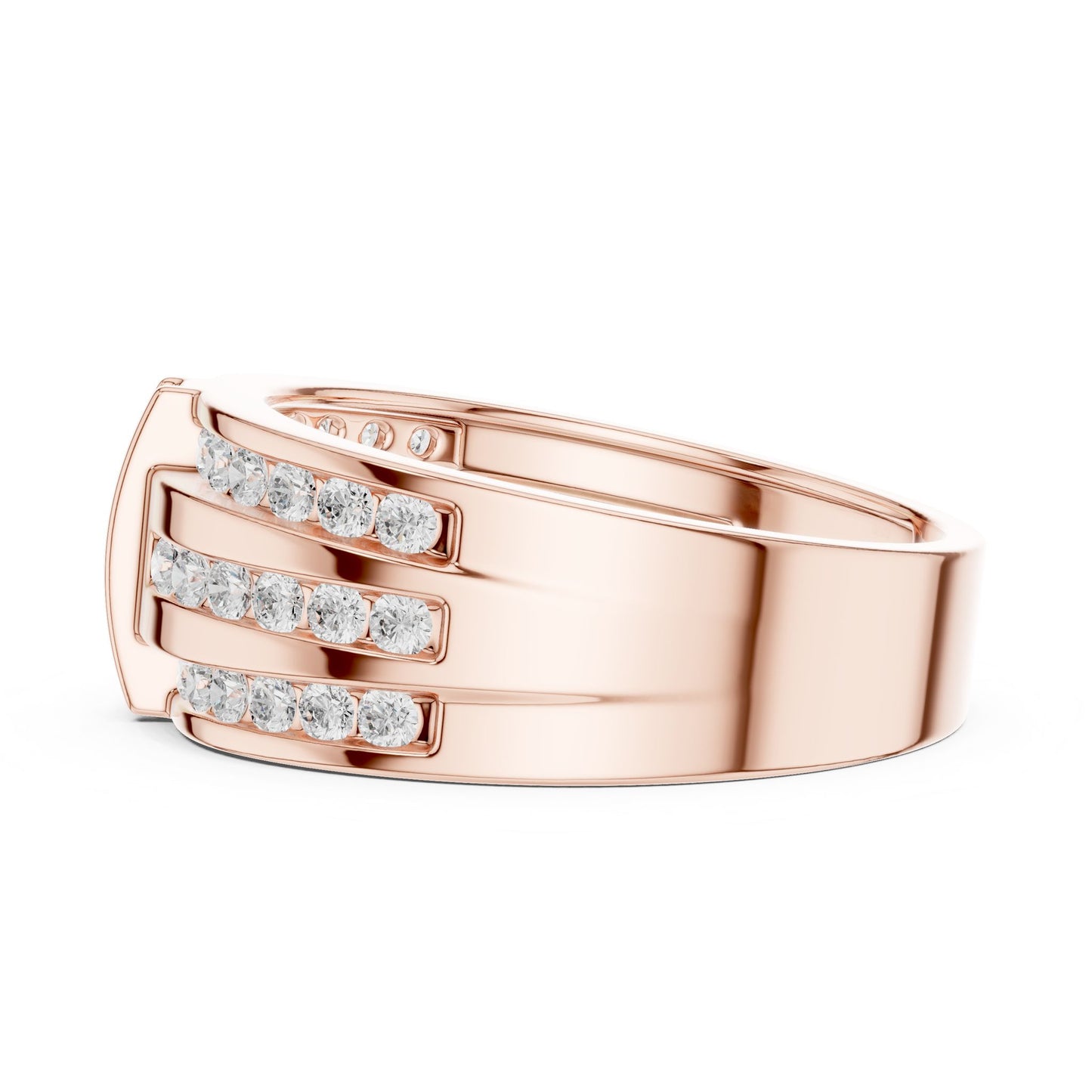 Men's Round Lab Grown Diamond Pave Ring