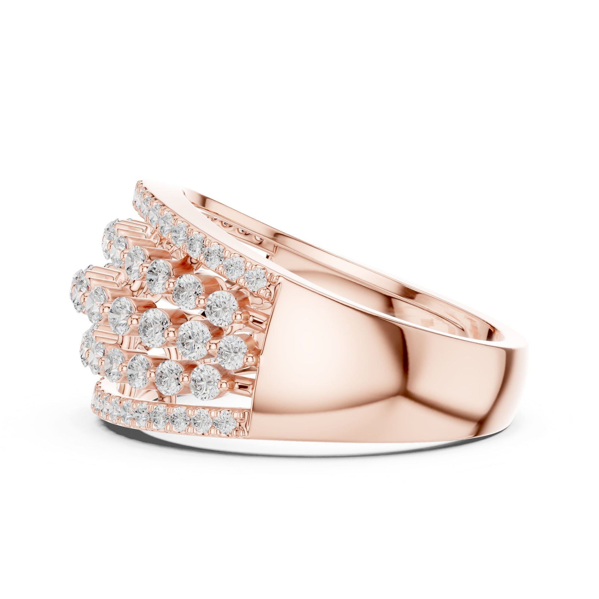 Round Lab Grown Diamond Pave Engagement Ring
