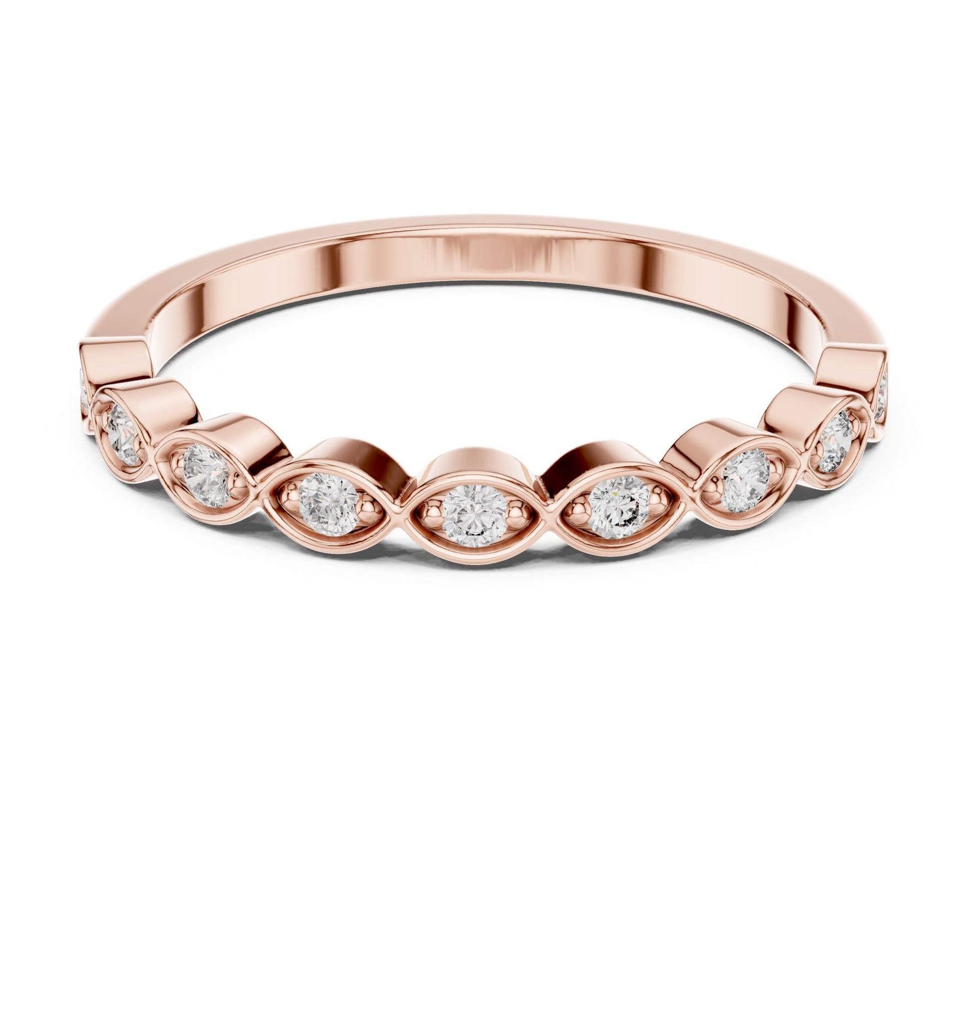 Round Lab Grown Diamond Pave Engagement Ring