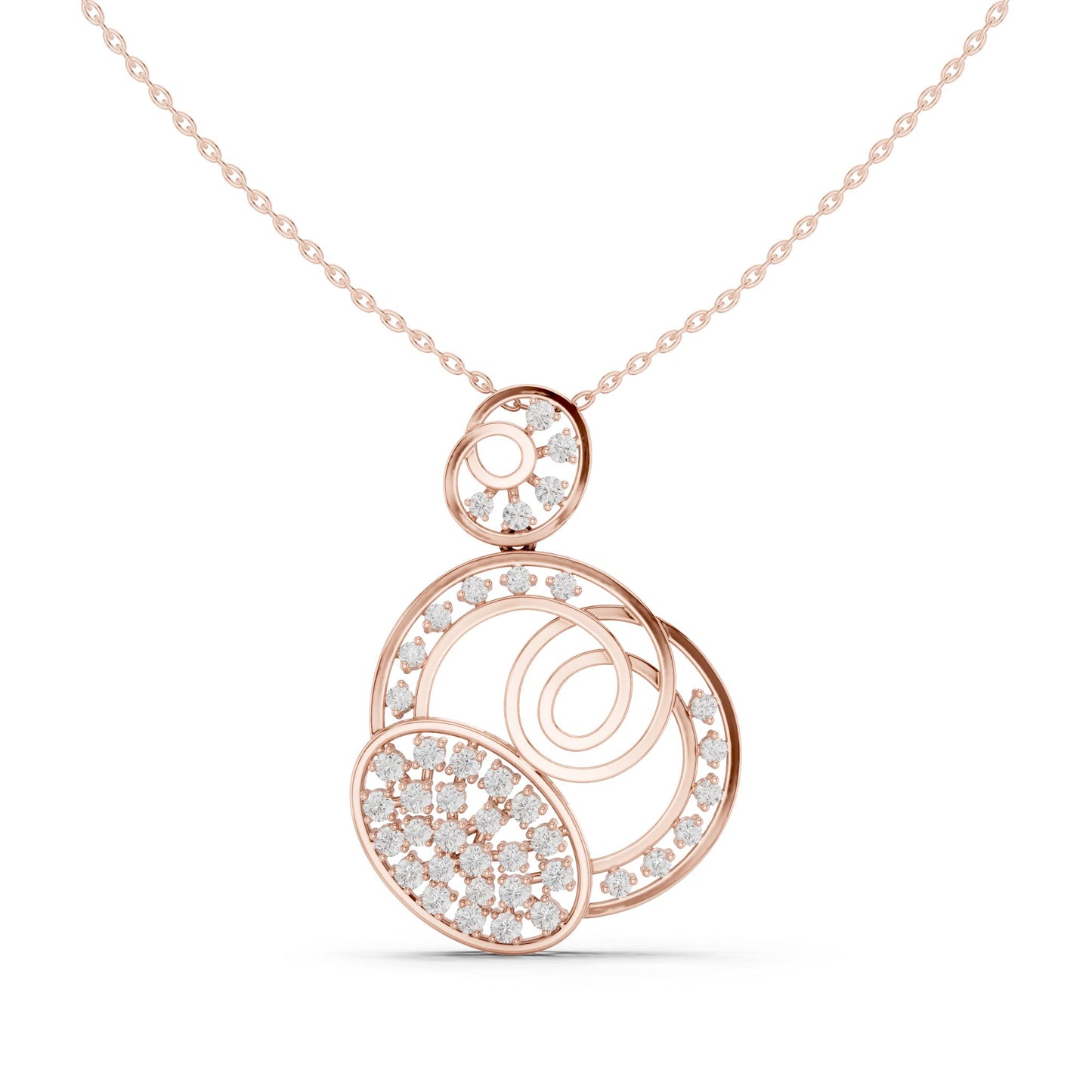 Round Lab Grown Diamond Pave Pendant