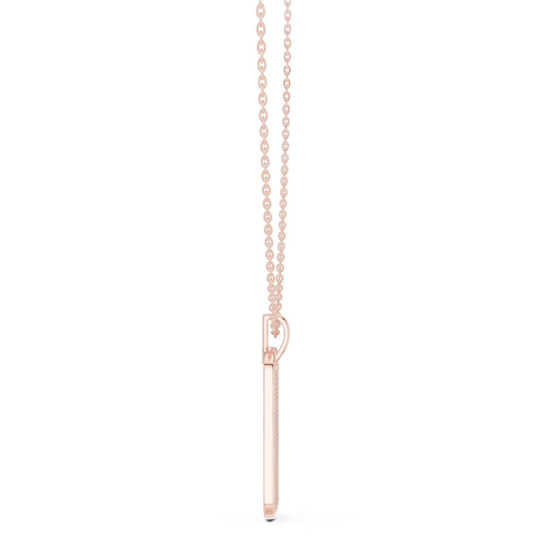 Round Lab Grown Diamond Pave Pendant