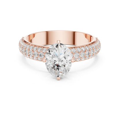 Round Lab Grown Diamond Pave Engagement Ring