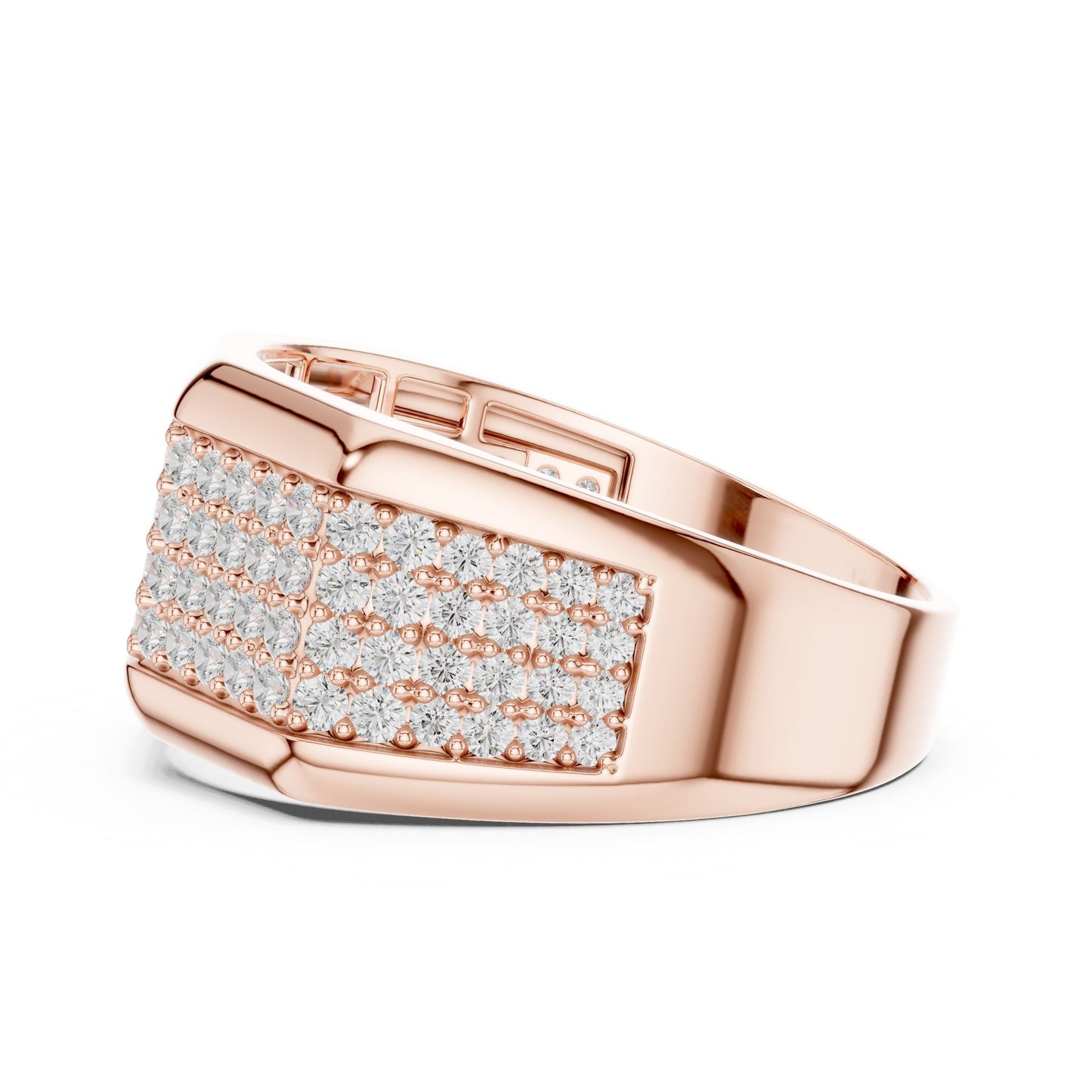 Men's Round Lab Grown Diamond Pave Ring