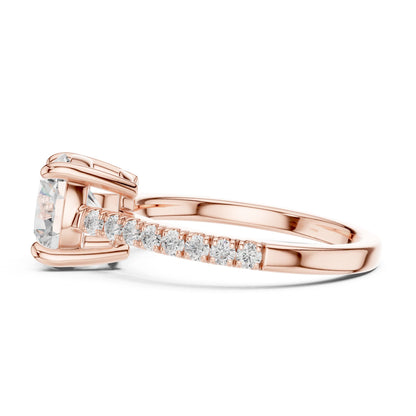 Round Lab Grown Diamond Pave Engagement Ring