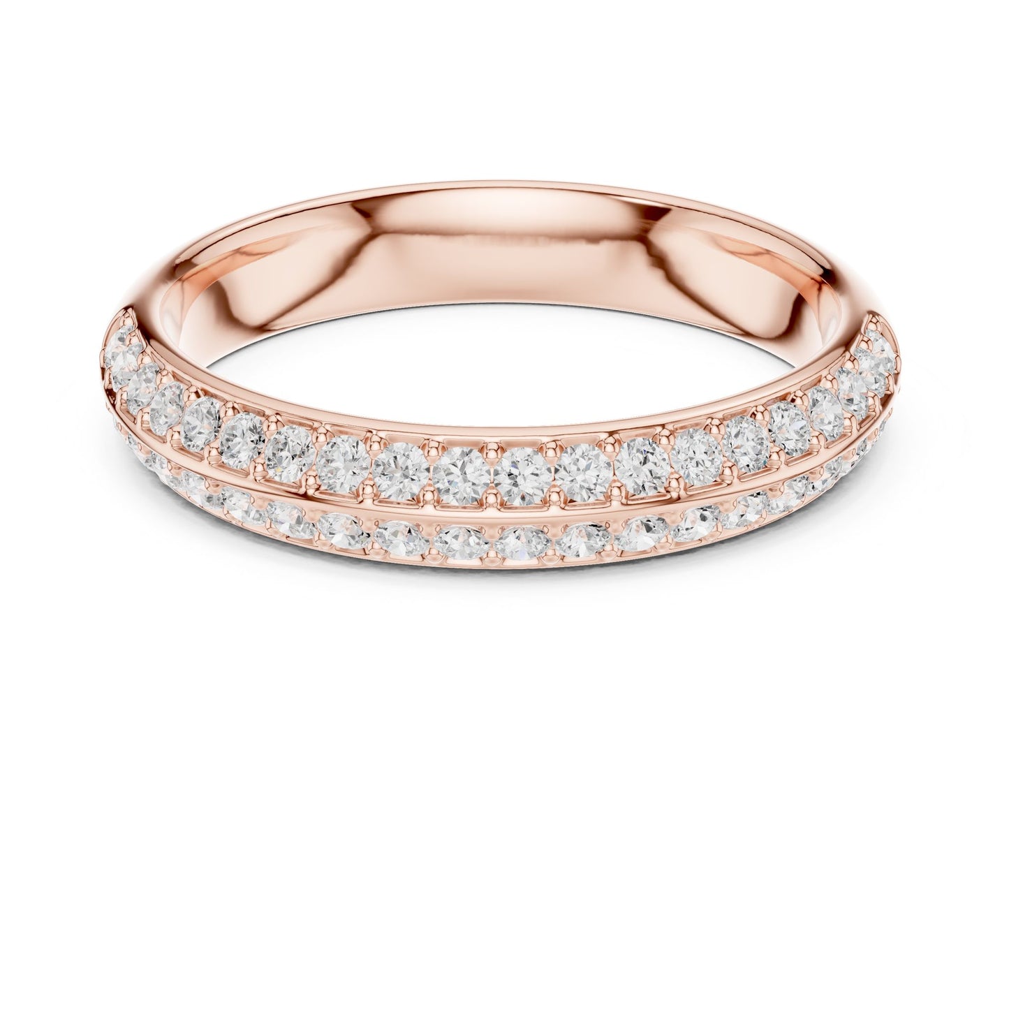 Round Lab Grown Diamond Pave Engagement Ring
