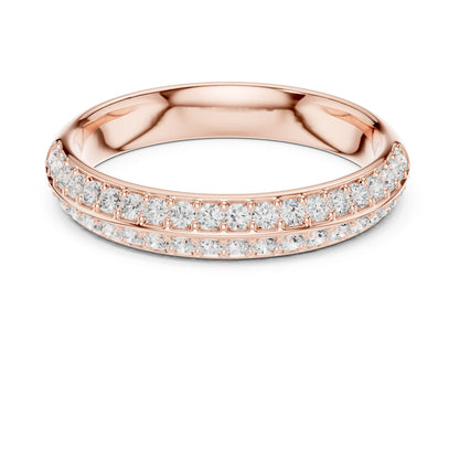 Round Lab Grown Diamond Pave Engagement Ring