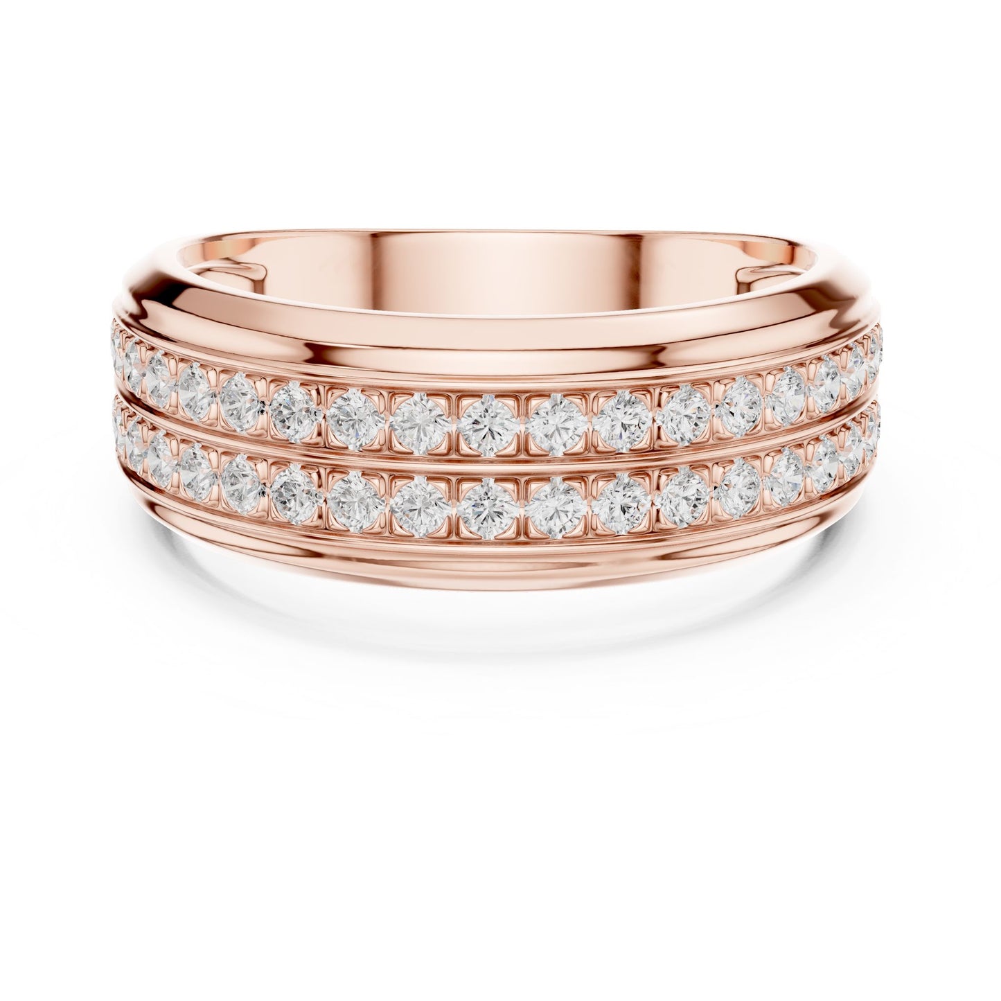 Men's Round Lab Grown Diamond Pave Ring