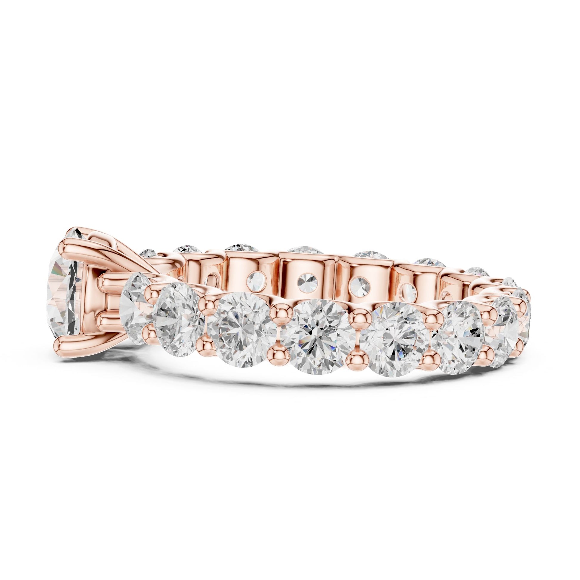 Round Lab Grown Diamond Pave Engagement Ring