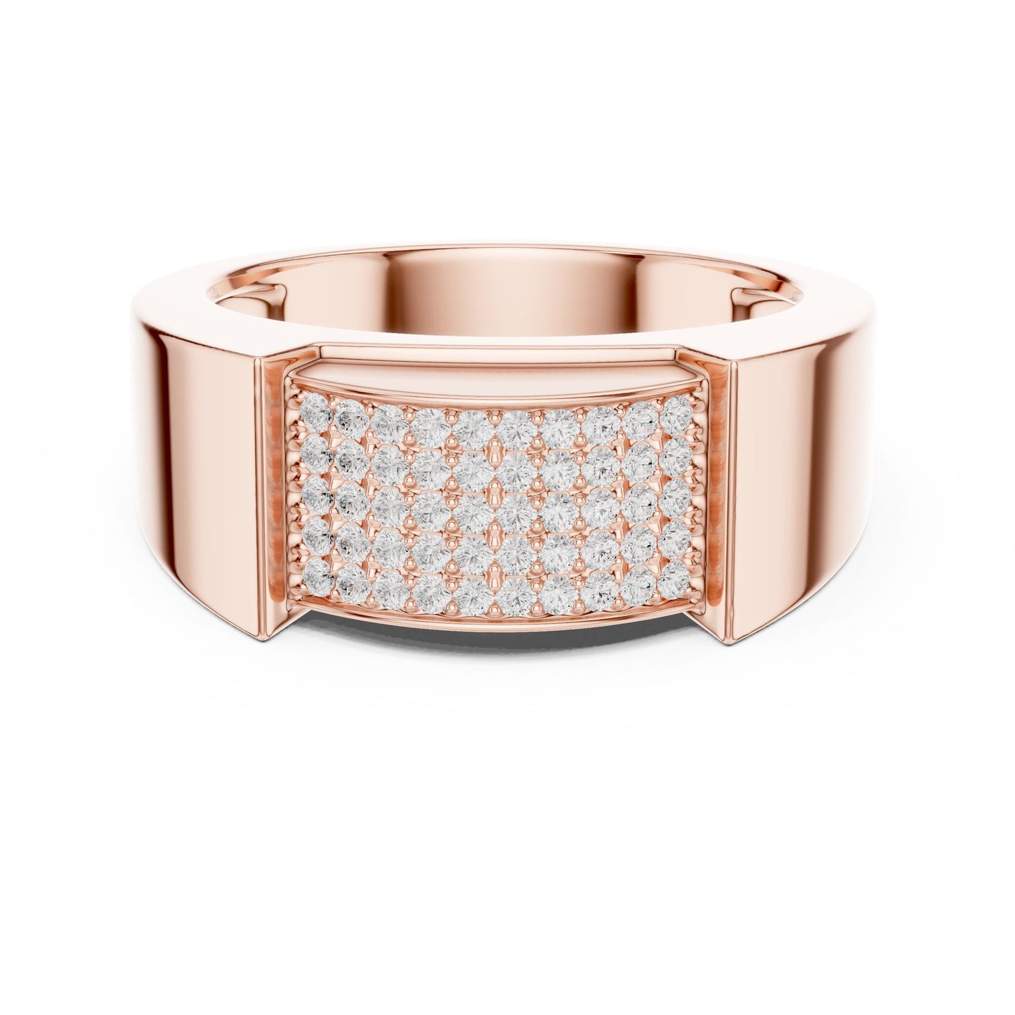 Men's Round Lab Grown Diamond Pave Ring