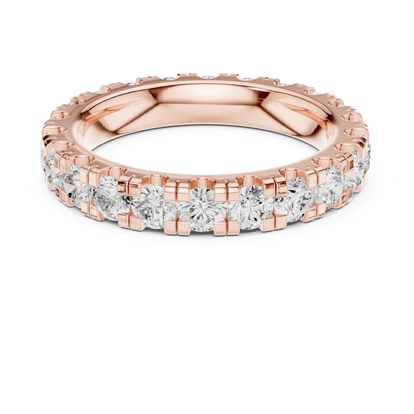 Round Lab Grown Diamond Pave Engagement Ring