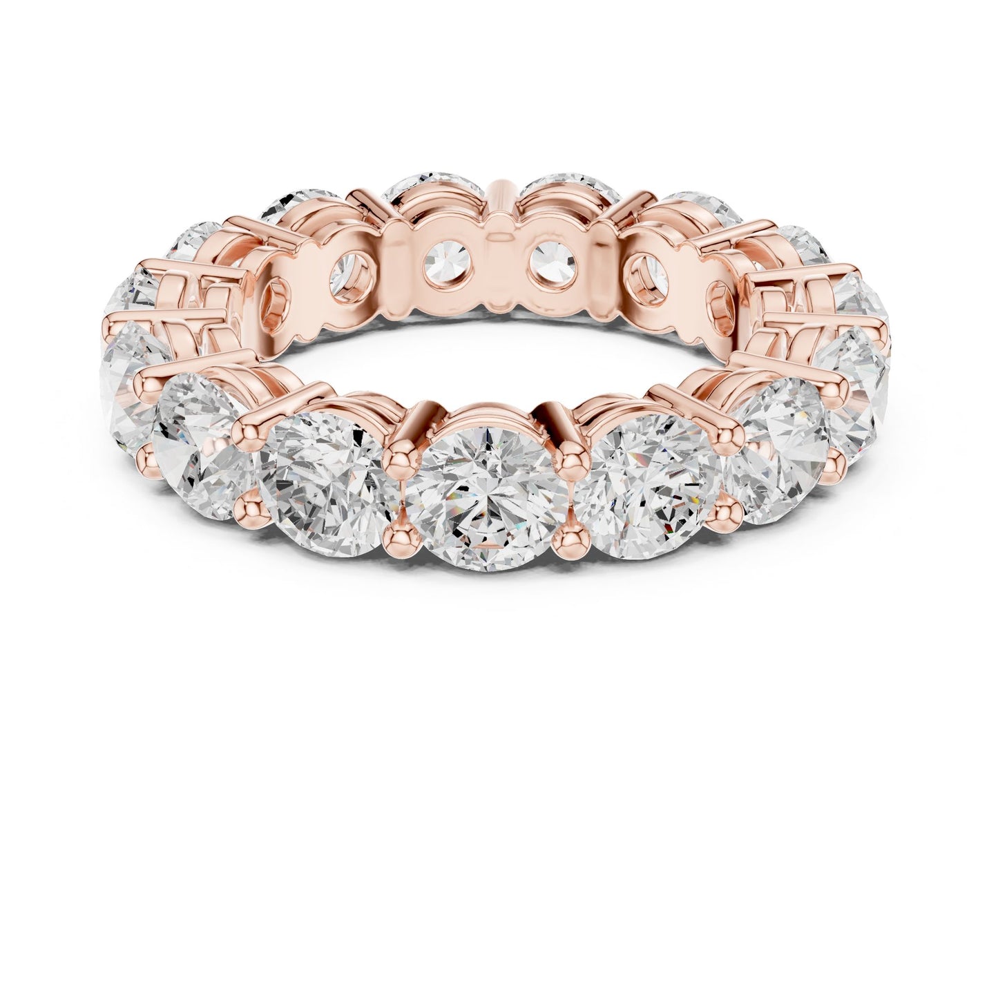 Round Lab Grown Diamond Pave Engagement Ring