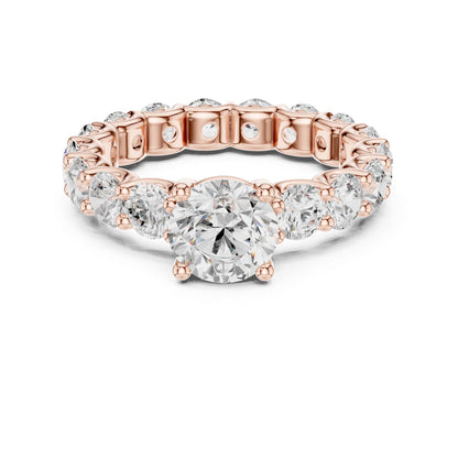 Round Lab Grown Diamond Pave Engagement Ring