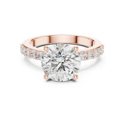 Round Lab Grown Diamond Pave Engagement Ring