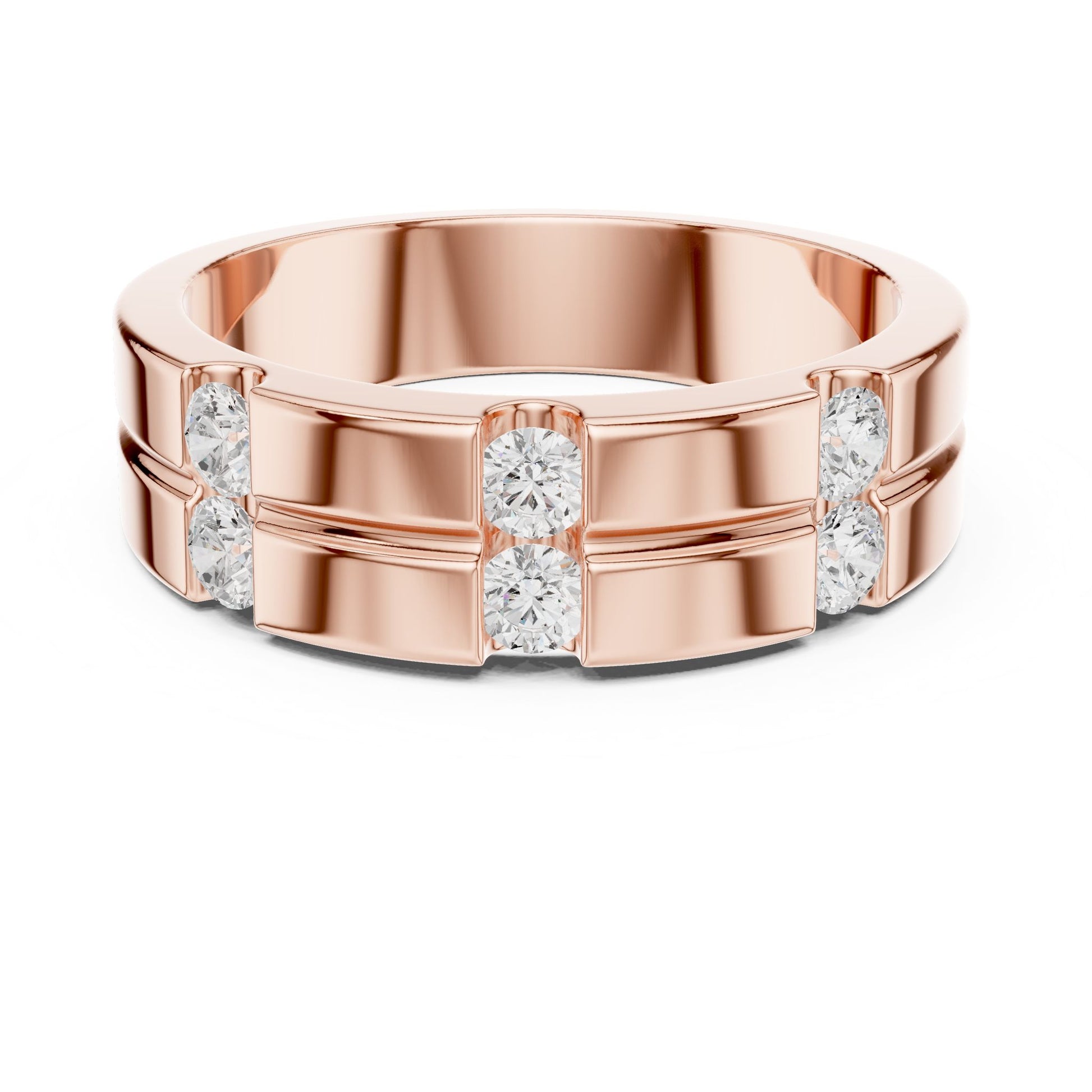Men's Round Lab Grown Diamond Pave Ring