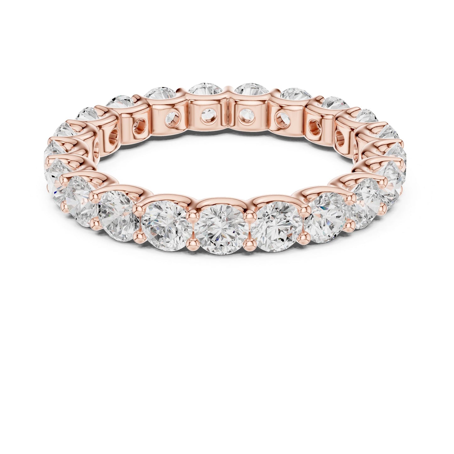 Round Lab Grown Diamond Pave Engagement Ring