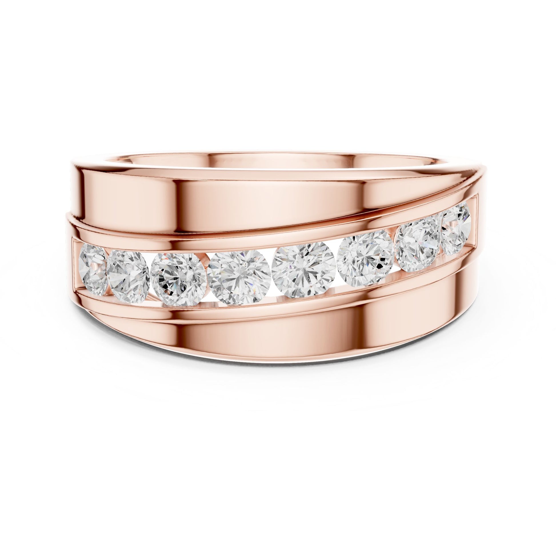 Men's Round Lab Grown Diamond Pave Ring