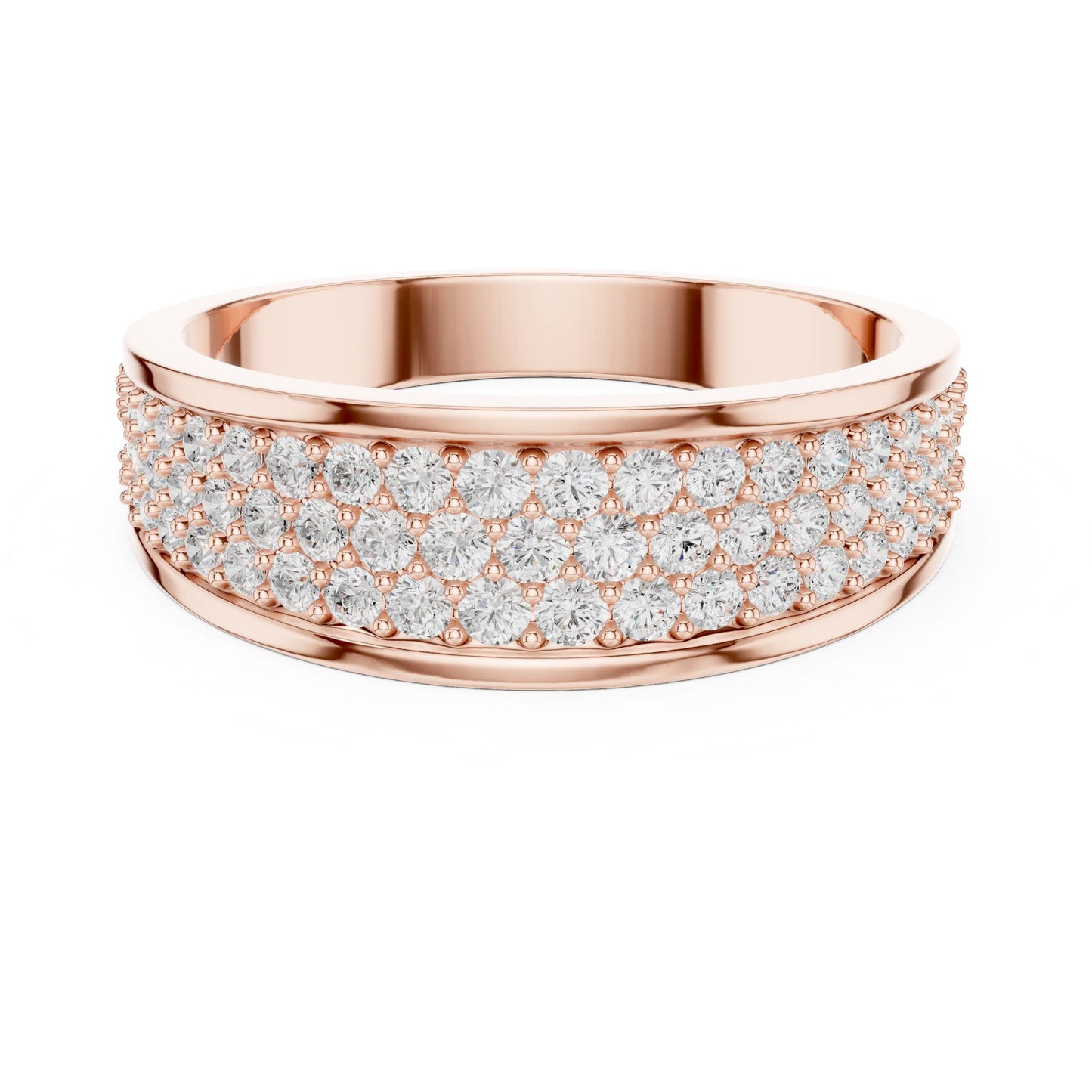 Men's Round Lab Grown Diamond Pave Ring
